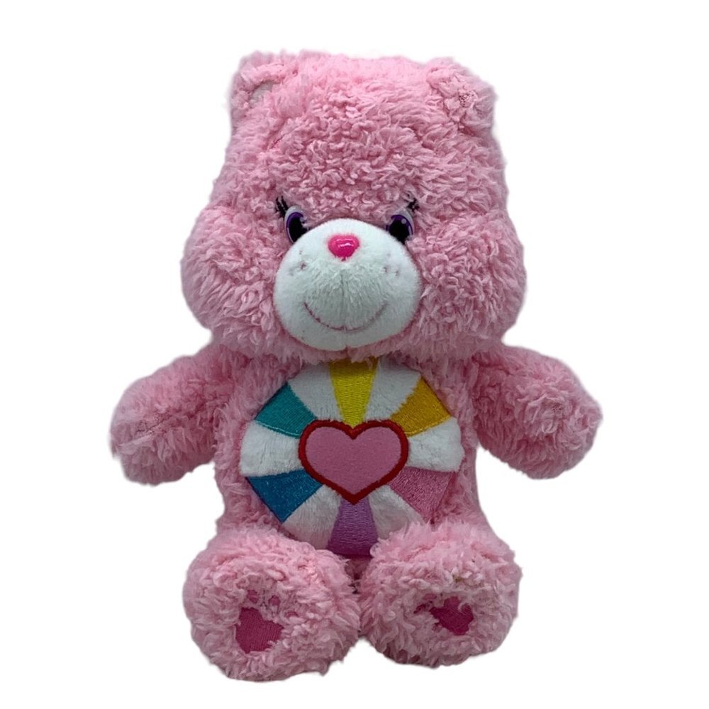 Care Bears Fluffy Friends Hopeful Heart Bear Plush‎ Stuffed Animal Pink 9" 2016